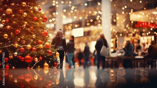 People walk in the street | Christmas Place | Created by IA