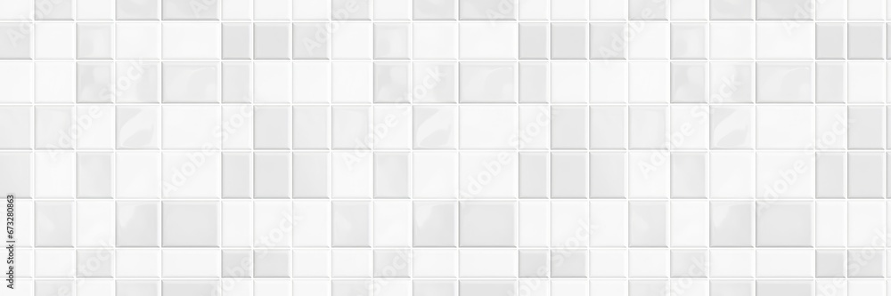 White light rectangular brick subway tiles wall texture wide background banner panorama seamless pattern White light rectangular brick subway tiles wall texture wide background banner panorama seamless pattern