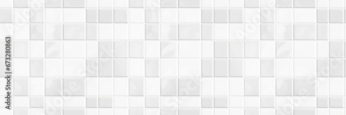 White light rectangular brick subway tiles wall texture wide background banner panorama seamless pattern