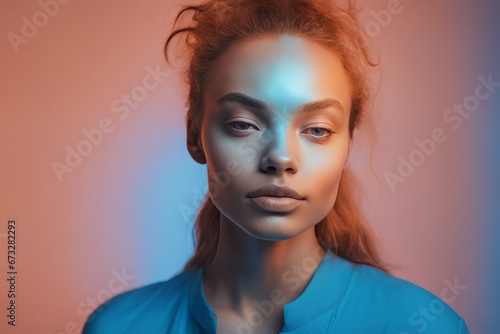 close up portrait of beautiful young woman with blue eyes looking at camera isolated over pink studio background close up portrait of beautiful young woman with blue eyes looking at camera isolated ov