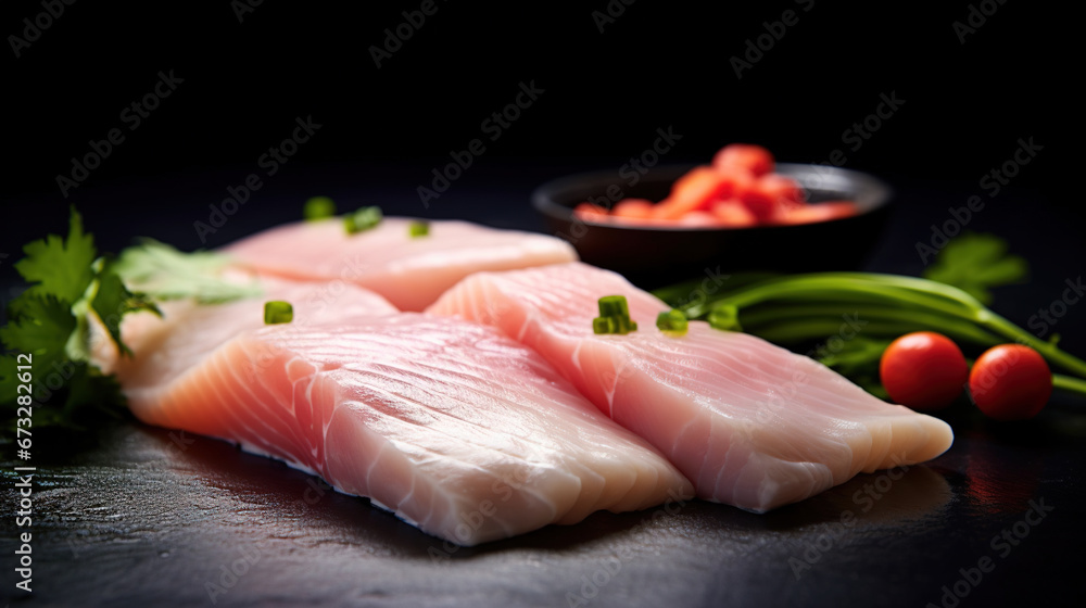 Fresh Cod Meat Zen Like Simplicity on Selective Focus Background Fresh Cod Meat Zen Like Simplicity on Selective Focus Background