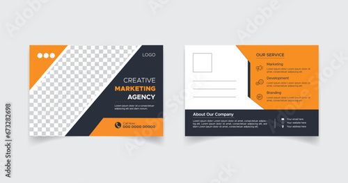 Vector corporate business postcard design template