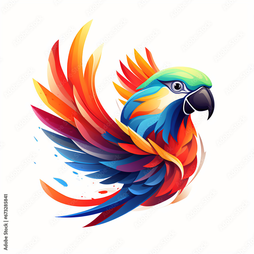 Obraz premium Playfully Vibrant Magnificent Bird Logo in Cartoon Style