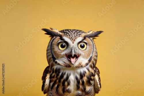 portrait of an owl with big eyes portrait of an owl with big eyes owl with open eyes © Shubham