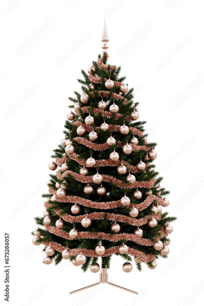 3d Christmas tree, with pink decorations 3d Christmas tree, with pink decorations