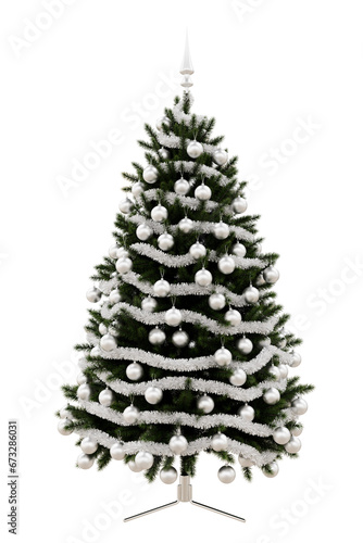 3d Christmas tree, with white decorations