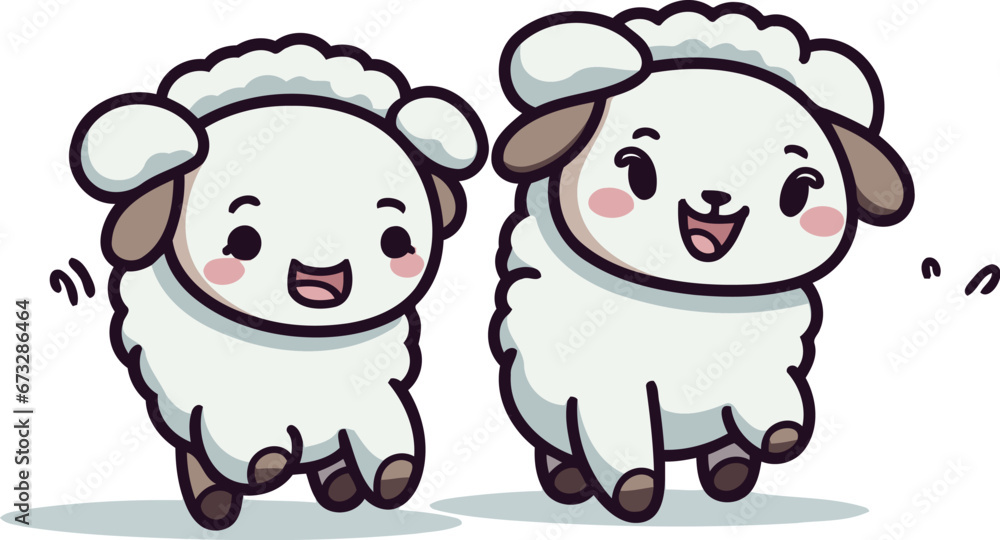 Cute cartoon sheep. Vector illustration isolated on a white background. Cute cartoon sheep. Vector illustration isolated on a white background.