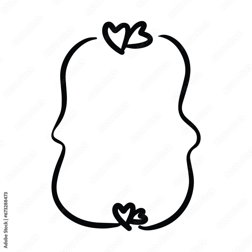 Heart textbox frame border abstract outline shape icon for decorative vintage doodle element for design in vector illustration Heart textbox frame border abstract outline shape icon for decorative vintage doodle element for design in vector illustration