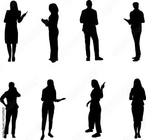 Silhouette of Teachers and Lecturers Professors Tutors in School
