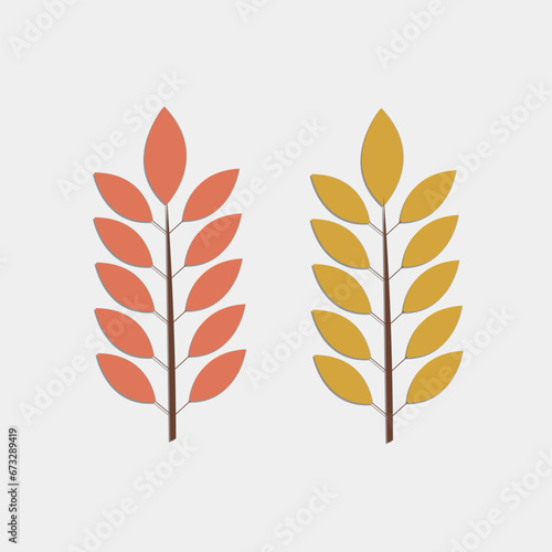 Vector illustration of autumn leaves in flat style