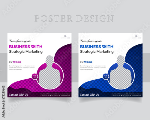 Modern social media poster template design. corporate template design set. 