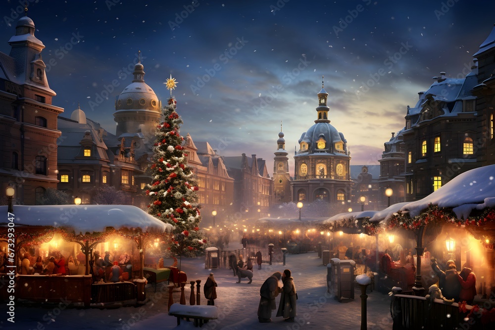 Landscape view of Germany's best Christmas's market