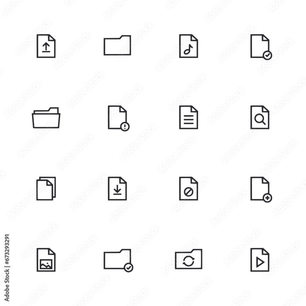 set of icon file and folder