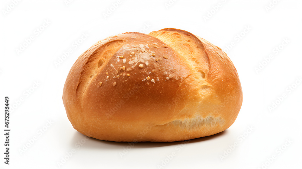 Bun, Bread bun isolated on white background. loaf of bread