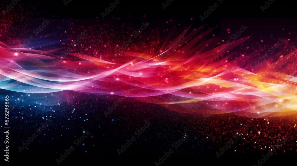 Fireworks-like light wave abstract background illustration material, Generative AI - obrazy, fototapety, plakaty 