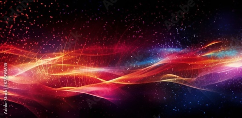 Fireworks-like light wave abstract background illustration material  Generative AI
