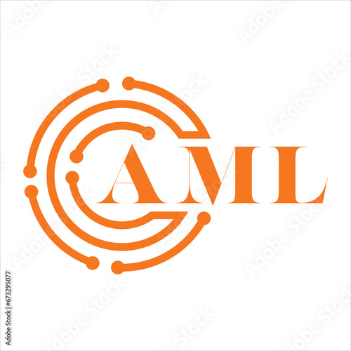 AML letter design.AML letter technology logo design on white background.AML Monogram logo design for entrepreneur and business.