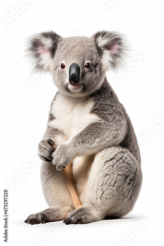 Young koala on white background © Veniamin Kraskov