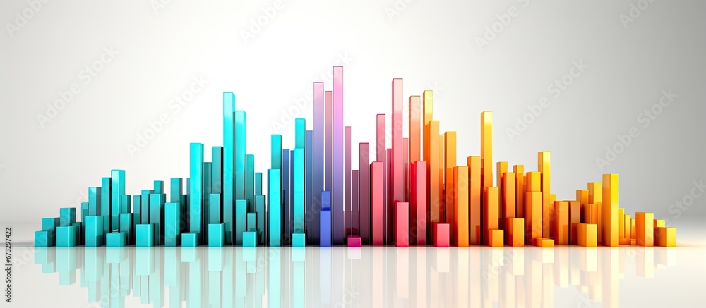 A white background isolates a graph related to business A white background isolates a graph related to business