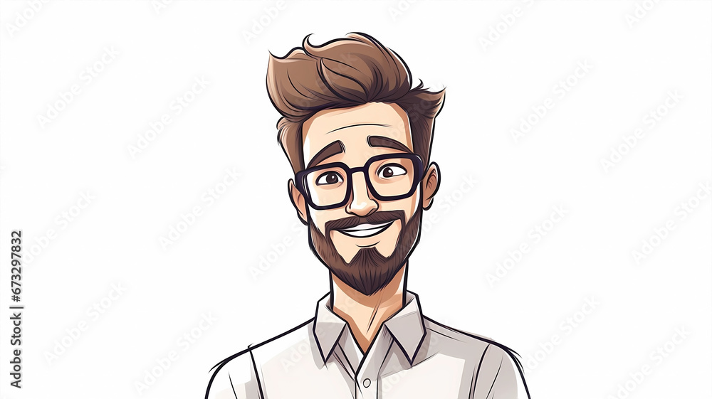 Illustration of a man wearing glasses
