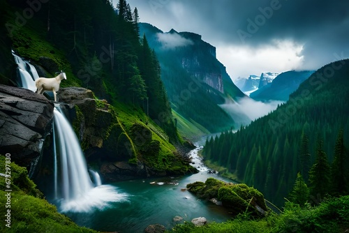 waterfall in the mountains