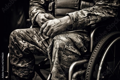 disabled soldier in a wheel chair