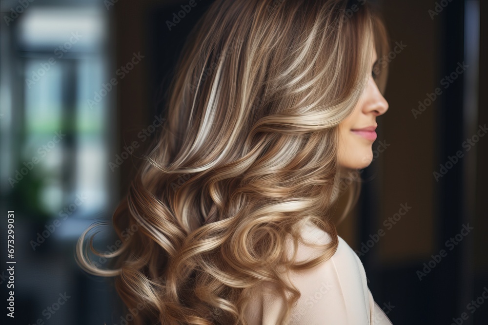 Beauty girl with long and shiny wavy Hair ,coloring and toning, shatush and balayash . Beautiful woman model with curly hairstyle . Beauty girl with long and shiny wavy Hair ,coloring and toning, shatush and balayash . Beautiful woman model with curly hairstyle .