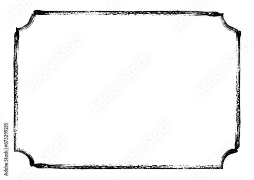 手描き筆書きフレームイラスト素材