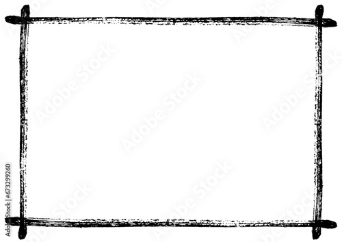 手描き筆書きフレームイラスト素材