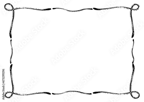 手描き筆書きフレームイラスト素材