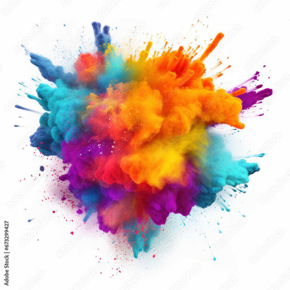 bright multi colors holi paint color powder.ai generative