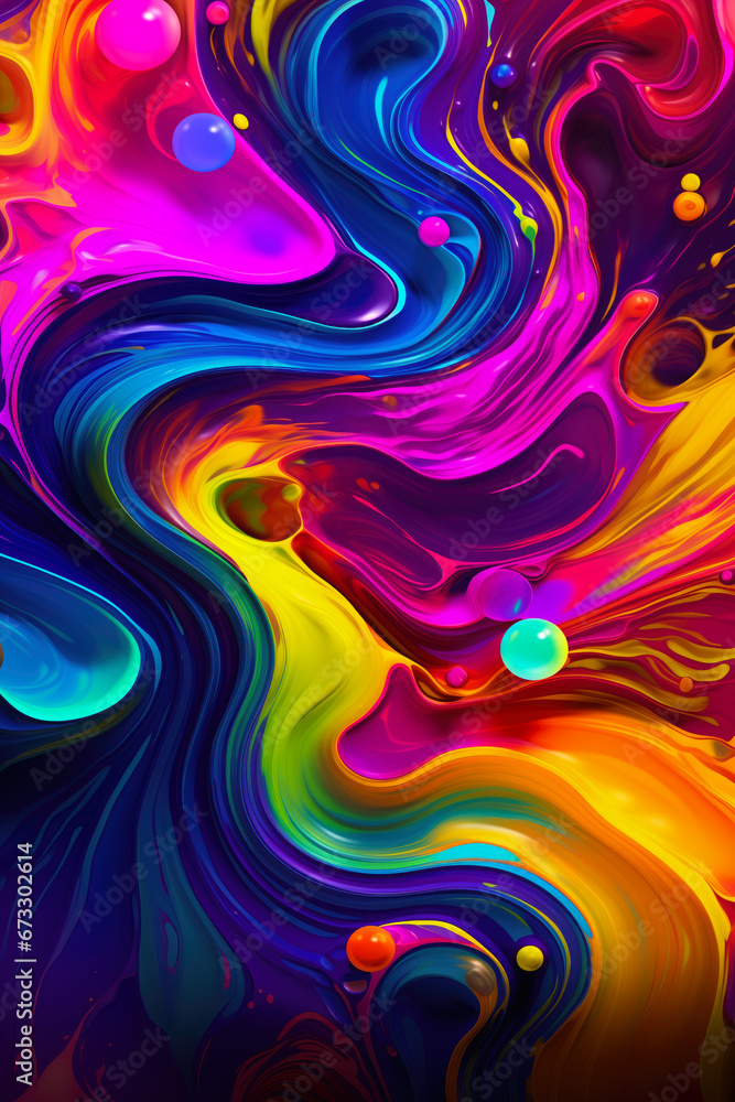 3d abstract wallpaper. Liquid metal rainbow waves banner. Three dimensional rainbow colored swirls background 3d abstract wallpaper. Liquid metal rainbow waves banner. Three dimensional rainbow colored swirls background
