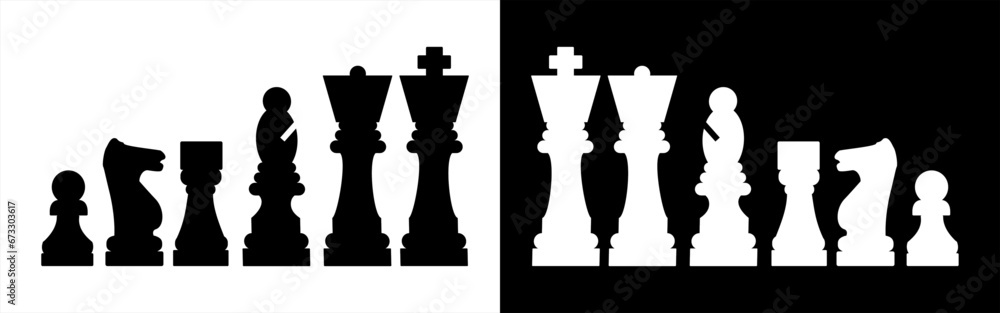 chess game pieces vector graphic design - obrazy, fototapety, plakaty 