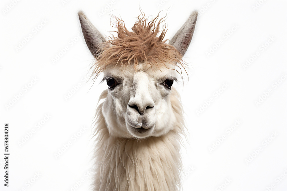 Fototapeta premium Llama, Lama, Close Up Of A White Llama, Close Up Of A Llama
