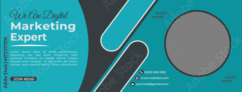 Digital marketing facebook cover design, business web banner template...