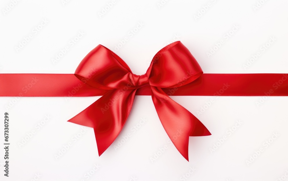 Shiny red satin ribbon on white background Shiny red satin ribbon on white background