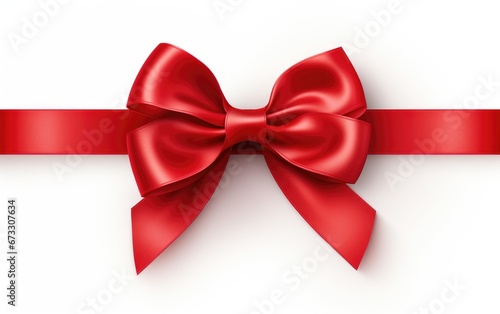 Shiny red satin ribbon on w...