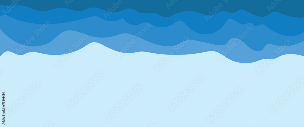 background with waves Beautiful beach illustration top view