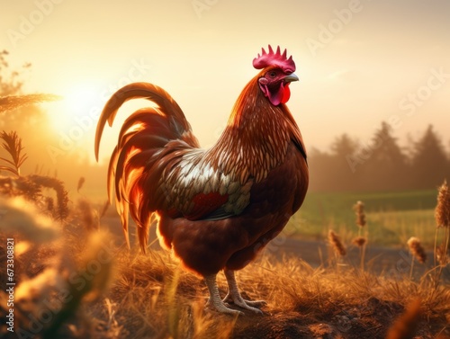 rooster in the countryside