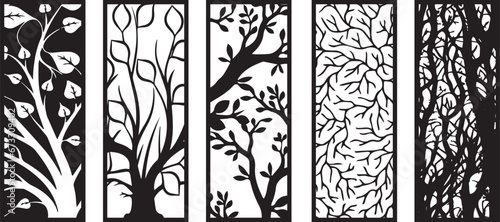 Decorative wall panels set, pattern with abstract