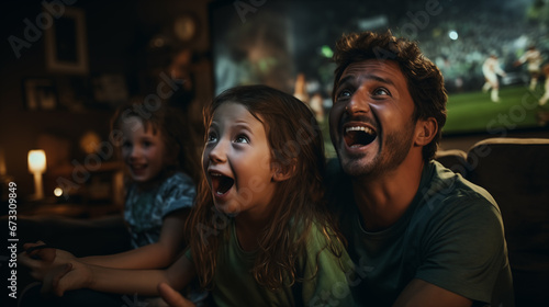 Passionate fans watching football in the bar