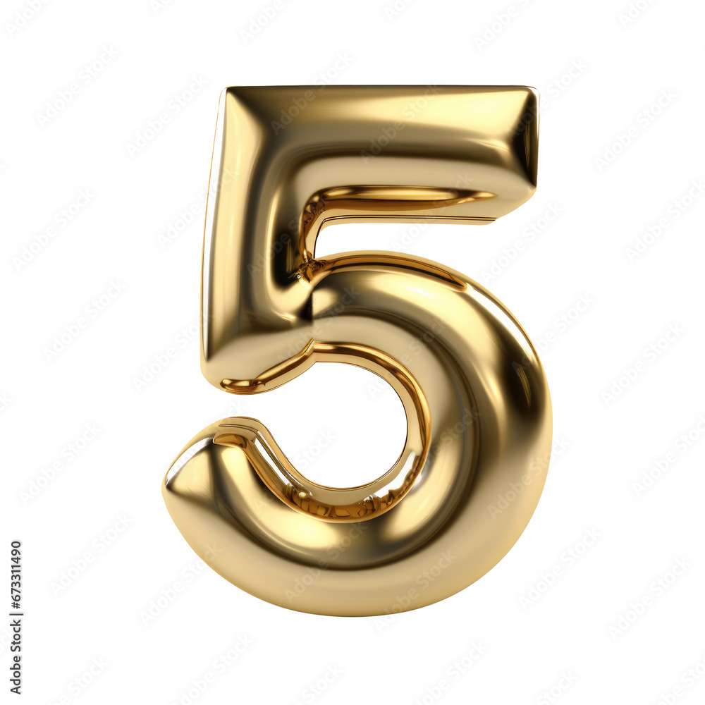 Gold metallic Number Gold metallic Number