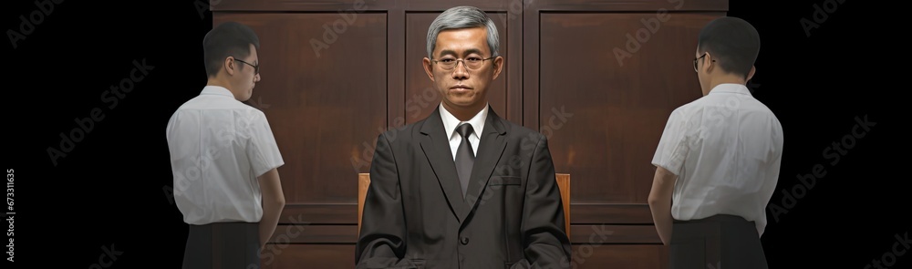 Asian Male Judge Occupation Attractive Background Generative AI