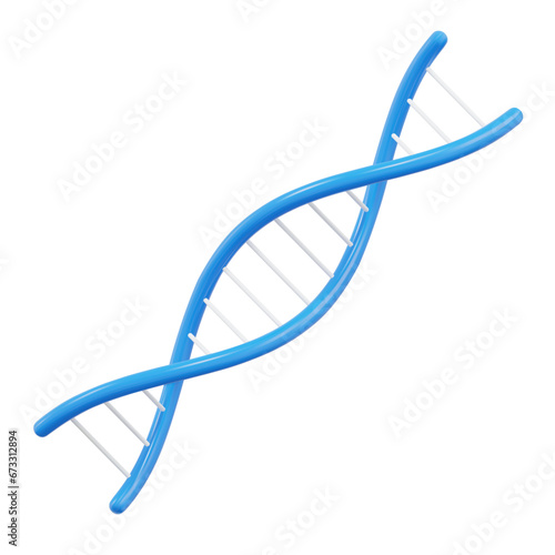 Molecular blue dna strand structure icon. 3d stock vector illustration on isolated background.