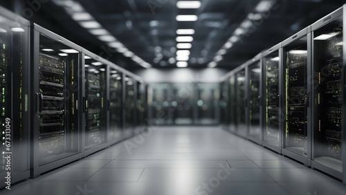 A rack of servers situated in a chilled storage area, utilized for the purpose of mining Bitcoin on the blockchain