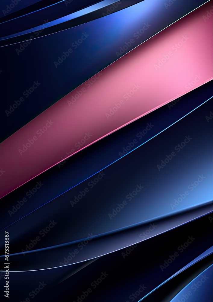 Overlapping layers of 3D blue pink silver luxury abstract