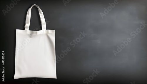 White shopping bag with copy space.