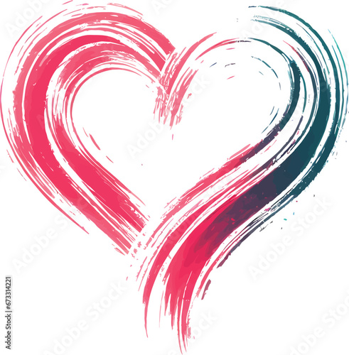 Love symbol using colorful brush stroke