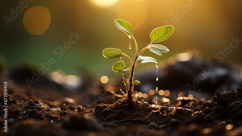 Close-up of sprouts growing out of the soil