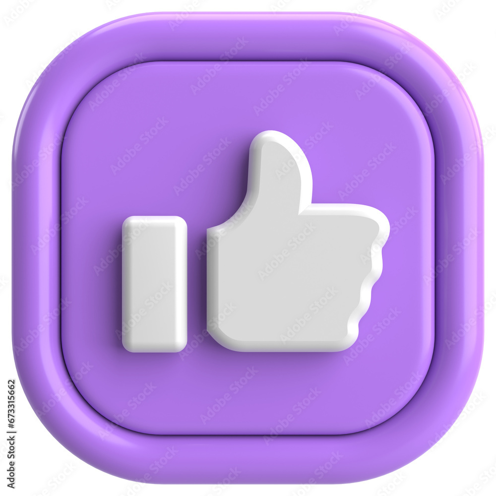 Like button. Like icon. 3D illustration. Like button. Like icon. 3D illustration.